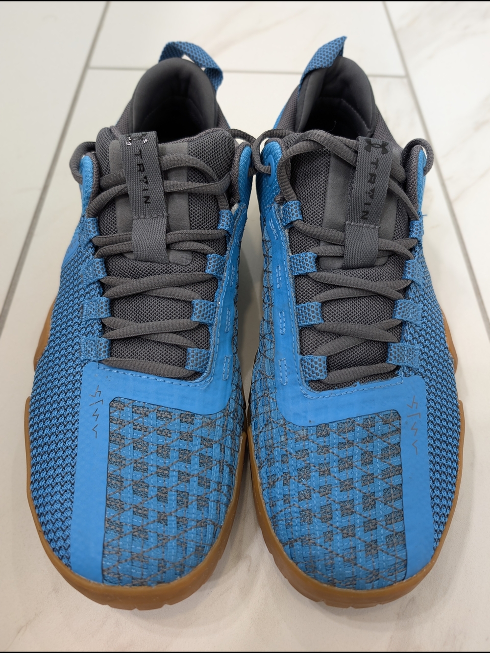 Under Armour TriBase Reign 6 Training Shoes in Blue and Gum